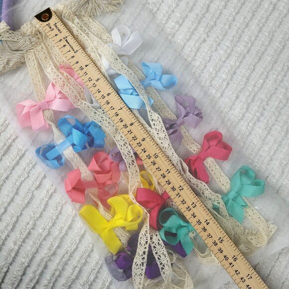 New Wander + Dream Macramé Rainbow Girls Hair Bow Holder Lace Ribbon Gift Set - Picture 7 of 7